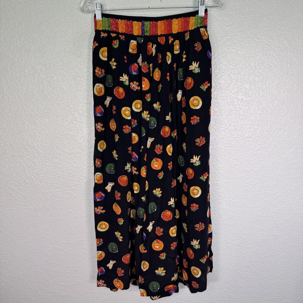 Vintage Platinum By Dorothy Schoelen Set Women 10 Fruit Shirt Wide Leg Pants 90s - Picture 6 of 16